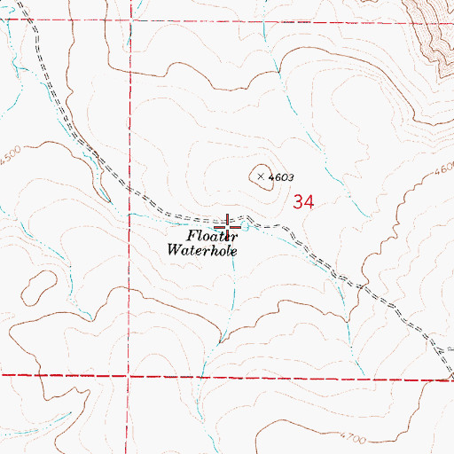 Topographic Map of Floater Waterhole, OR