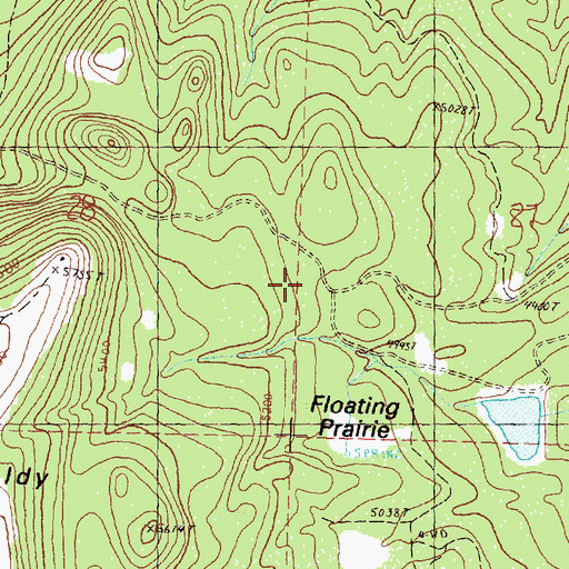 Topographic Map of Floating Prairie, OR