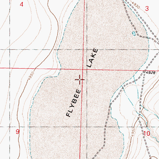Topographic Map of Flybee Lake, OR