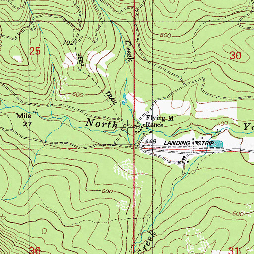 Topographic Map of Flying M Ranch, OR
