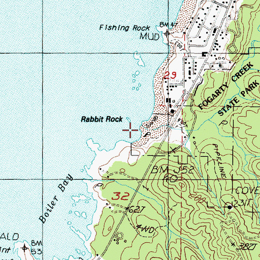 Topographic Map of Fogarty Creek, OR