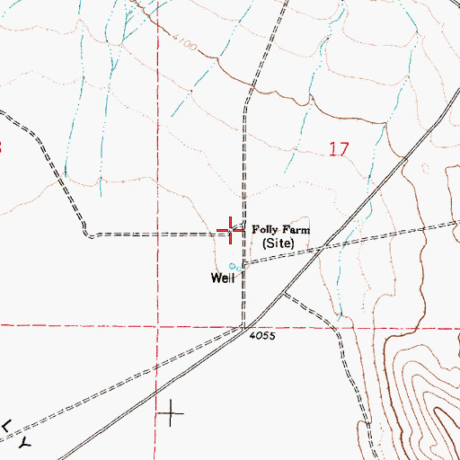 Topographic Map of Folly Farm, OR