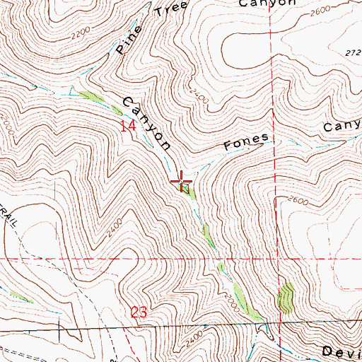 Topographic Map of Fones Canyon, OR