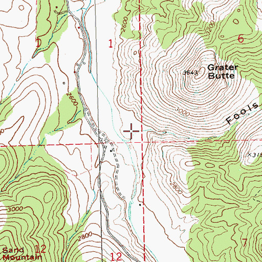 Topographic Map of Fools Hollow, OR