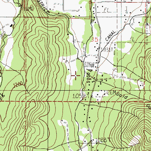 Topographic Map of Foots Creek Chapel, OR