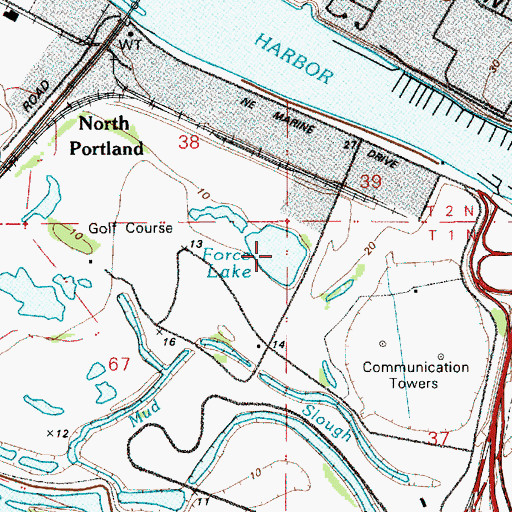 Topographic Map of Force Lake, OR