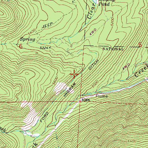 Topographic Map of Ford Ingram Ditch, OR