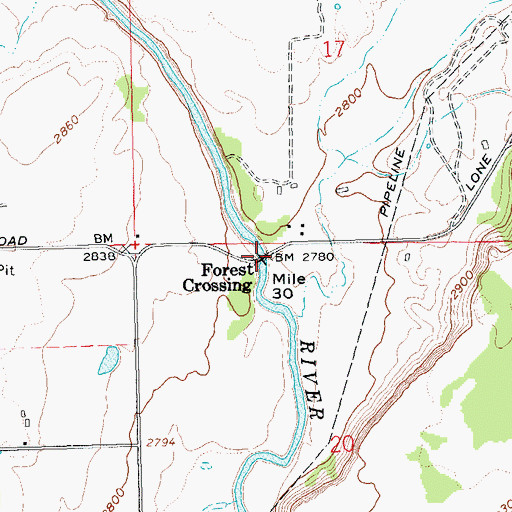 Topographic Map of Forest Crossing, OR