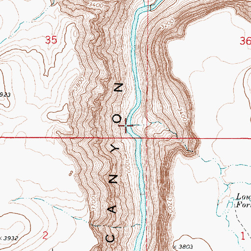 Topographic Map of Fort Creek, OR