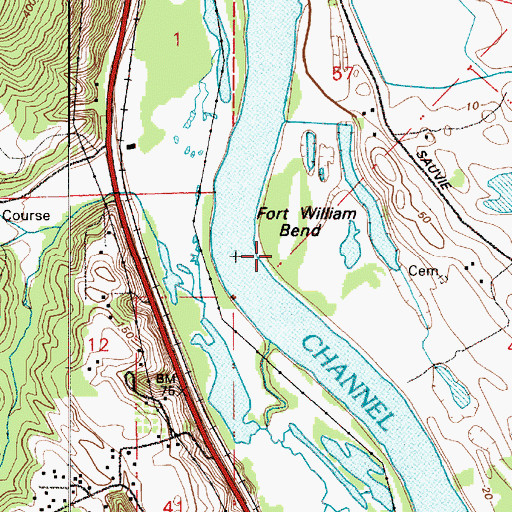 Topographic Map of Fort William Bend, OR