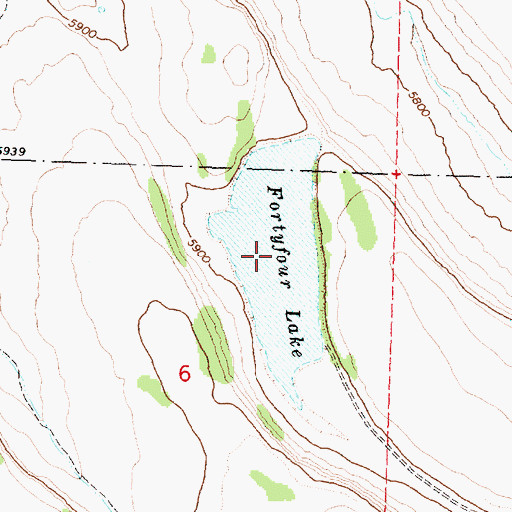 Topographic Map of Fortyfour Lake, OR