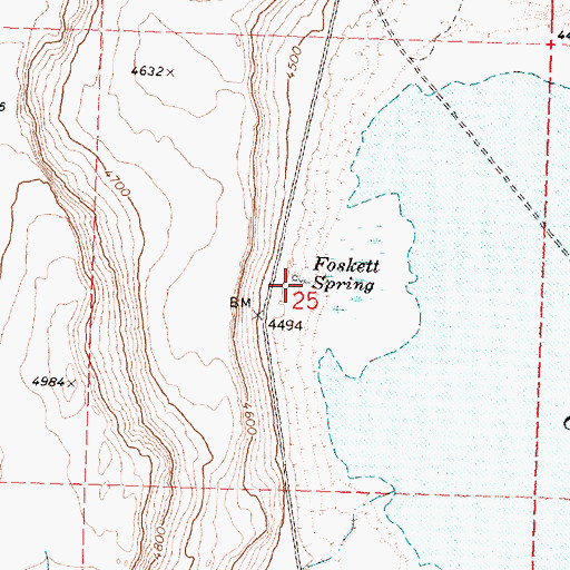 Topographic Map of Foskett Spring, OR