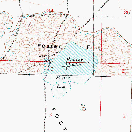 Topographic Map of Foster Lake, OR
