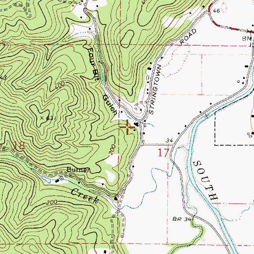 Topographic Map of Four Bit Gulch, OR