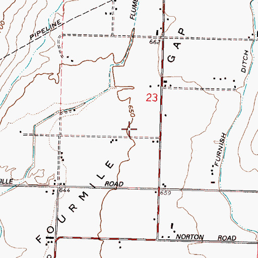 Topographic Map of Fourmile Gap, OR
