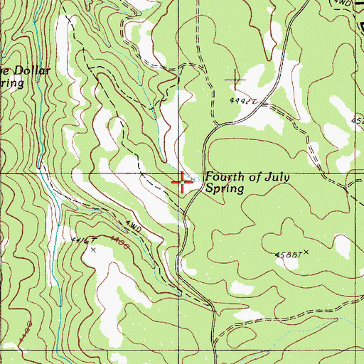 Topographic Map of Fourth of July Spring, OR