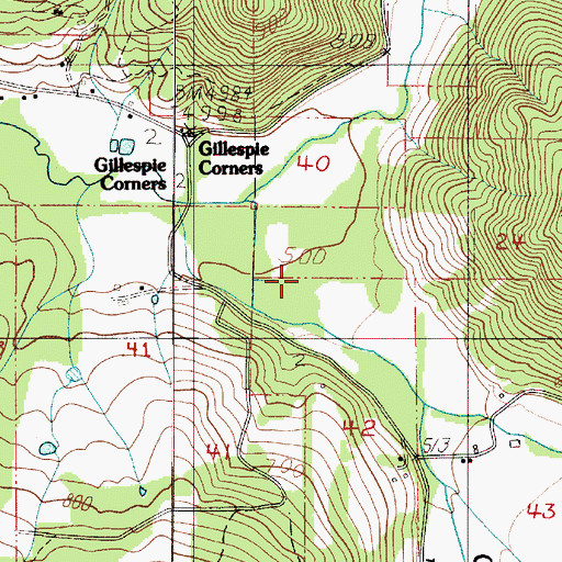 Topographic Map of Fox Hollow, OR