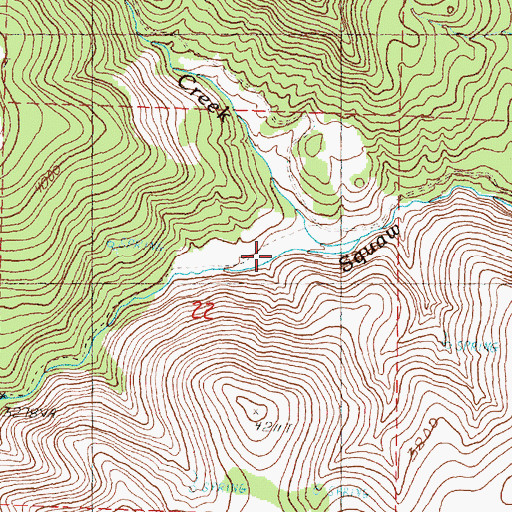 Topographic Map of Frank Creek, OR