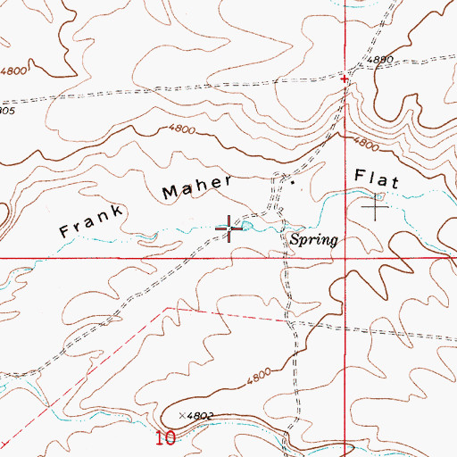 Topographic Map of Frank Maher Flat, OR