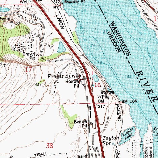 Topographic Map of Frantz Spring, OR