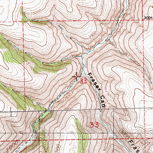 Topographic Map of Fraser Canyon, OR
