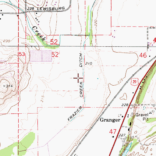 Topographic Map of Frazier Creek Ditch, OR