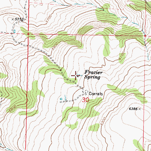 Topographic Map of Frazier Spring, OR