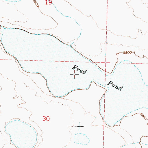 Topographic Map of Fred Pond, OR