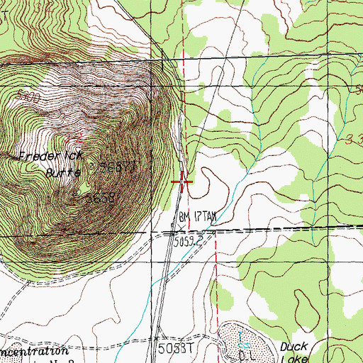 Topographic Map of Frederick Butte, OR