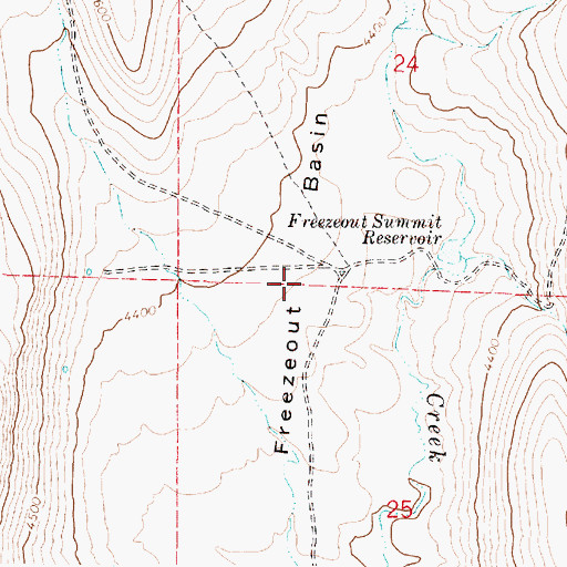 Topographic Map of Freezeout Basin, OR