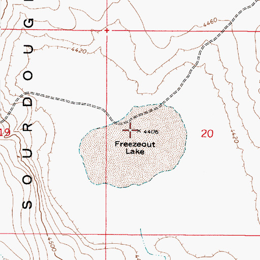 Topographic Map of Freezeout Lake, OR