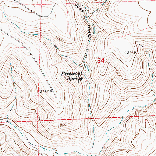 Topographic Map of Freezeout Spring, OR
