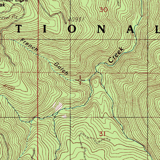 Topographic Map of French Gulch, OR