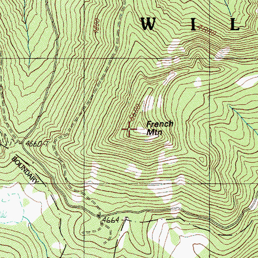 Topographic Map of French Mountain, OR