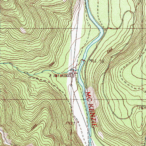 Topographic Map of Frissell Creek, OR