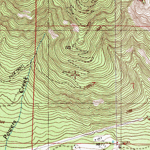Topographic Map of Frissell Point Trail, OR