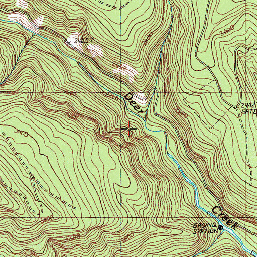 Topographic Map of Fritz Creek, OR