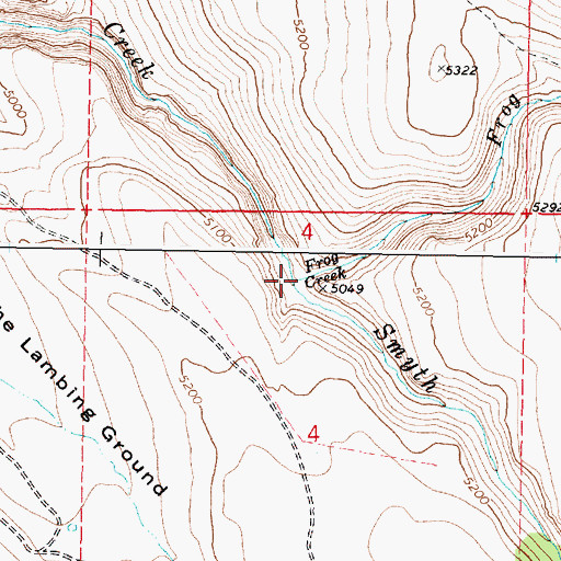 Topographic Map of Frog Creek, OR