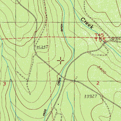 Topographic Map of Frog Creek Ditch, OR