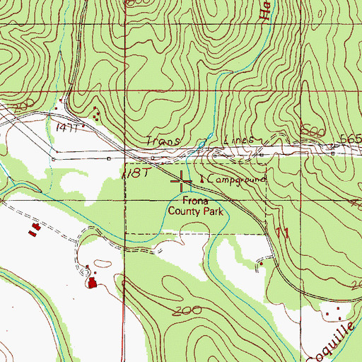 Topographic Map of Frona County Park, OR