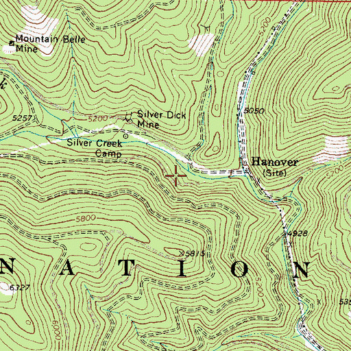 Topographic Map of Fruit Creek, OR