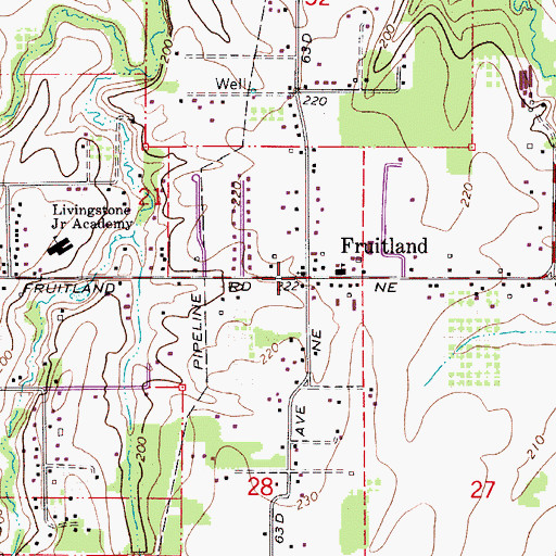 Topographic Map of Fruitland, OR