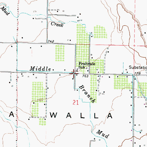Topographic Map of Fruitvale School (historical), OR