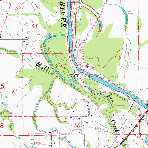 Topographic Map of Fry Creek, OR