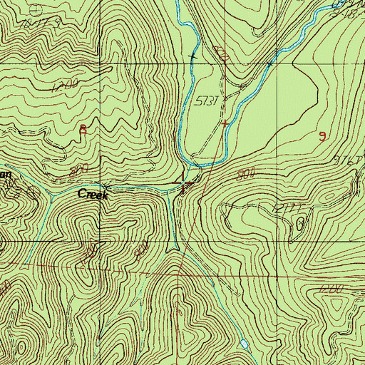 Topographic Map of Fryingpan Creek, OR