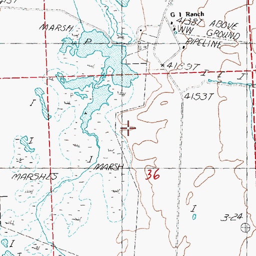 Topographic Map of G I Ranch, OR