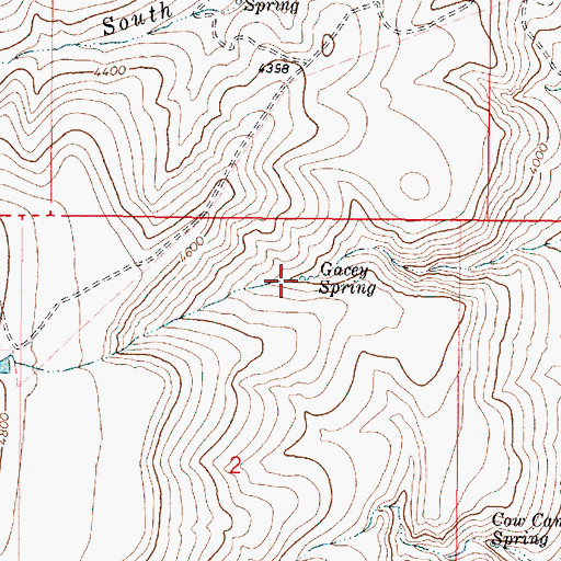 Topographic Map of Gacey Spring, OR