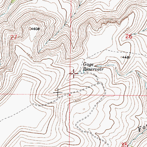 Topographic Map of Gage Reservoir, OR