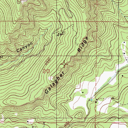 Topographic Map of Galagher Ridge, OR