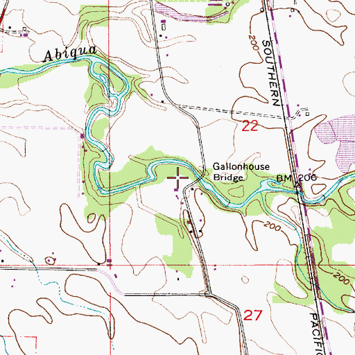 Topographic Map of Gallon House Bridge, OR